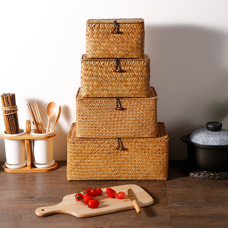 Straw-Woven Storage Box