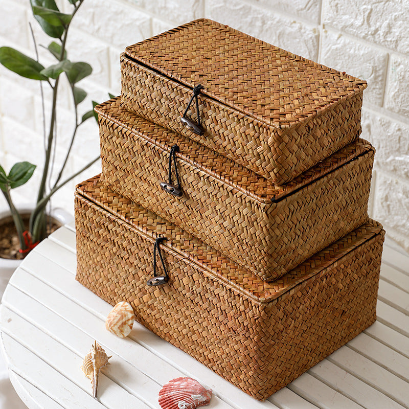 Straw-Woven Storage Box