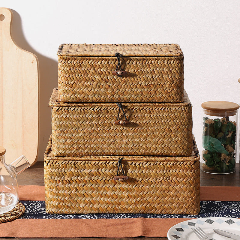 Straw-Woven Storage Box