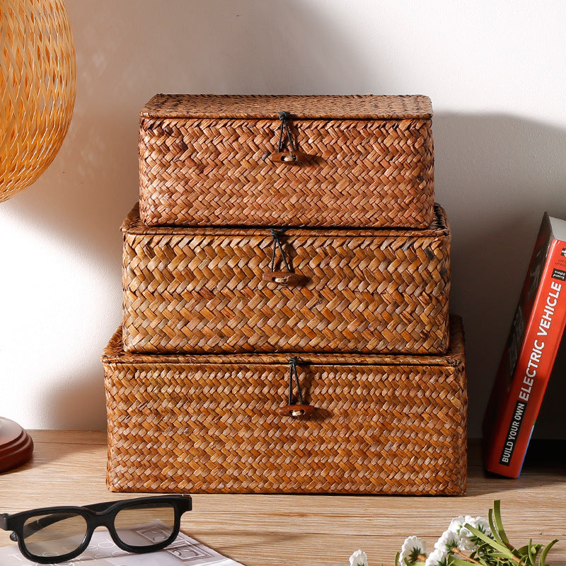 Straw-Woven Storage Box