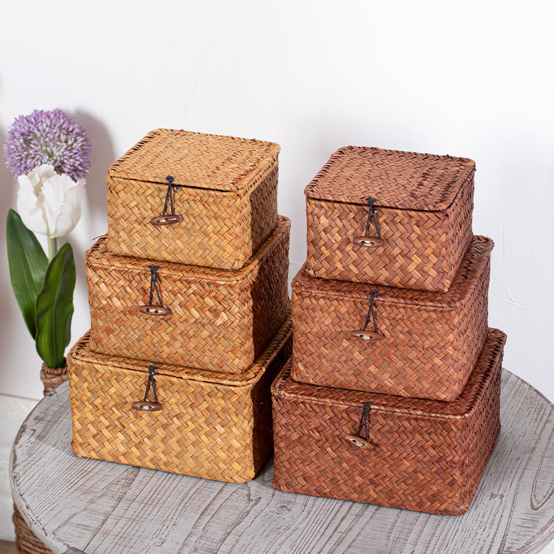 Straw-Woven Storage Box