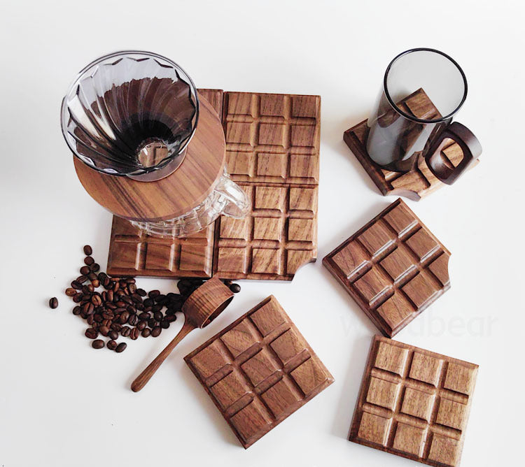 Interlocking Wooden Chocolate Coasters