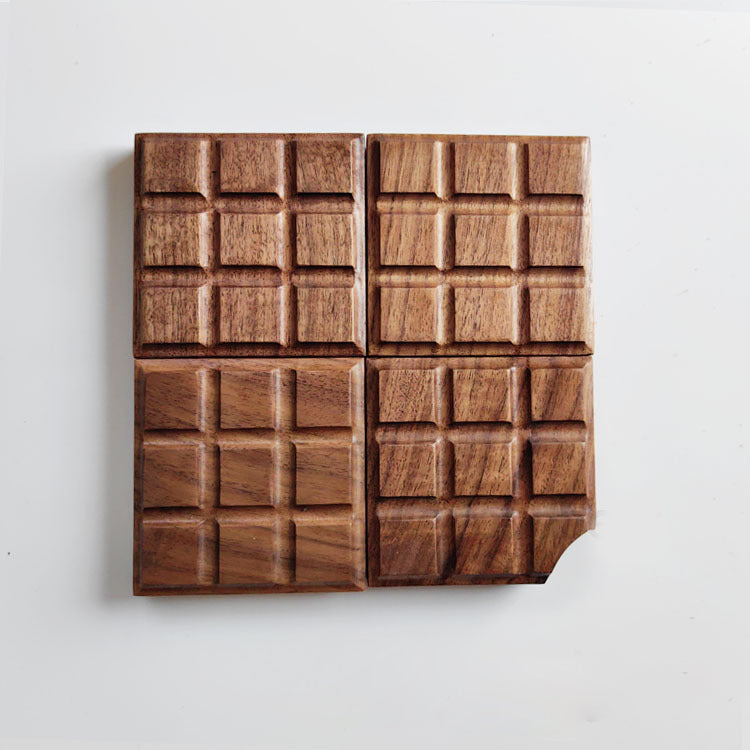 Interlocking Wooden Chocolate Coasters