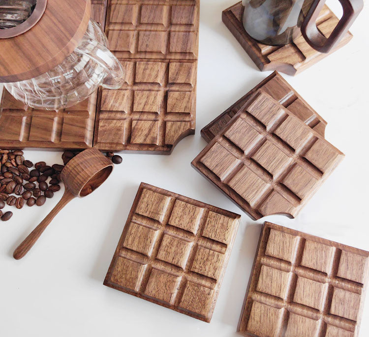 Interlocking Wooden Chocolate Coasters