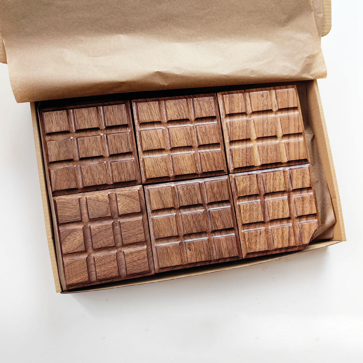 Interlocking Wooden Chocolate Coasters