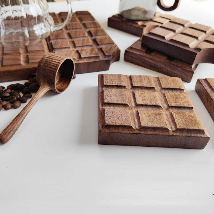 Interlocking Wooden Chocolate Coasters